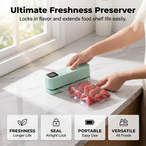 ✨Mini Cordless Vacuum Sealer Machine – Keep Food Fresh Longer with One-Touch Air Sealing 🥩✨