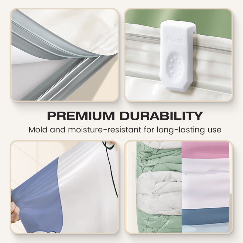 🌸 Say Goodbye to Messy Closets with No-Pump Large Vacuum Compression Bags for Clothes & Bedding Storage🛒