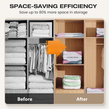 🌸 Say Goodbye to Messy Closets with No-Pump Large Vacuum Compression Bags for Clothes & Bedding Storage🛒