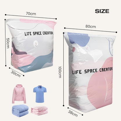 🌸 Say Goodbye to Messy Closets with No-Pump Large Vacuum Compression Bags for Clothes & Bedding Storage🛒