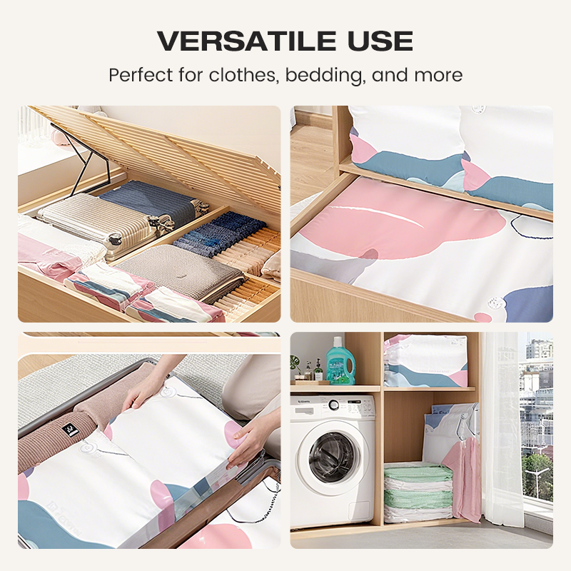 🌸 Say Goodbye to Messy Closets with No-Pump Large Vacuum Compression Bags for Clothes & Bedding Storage🛒