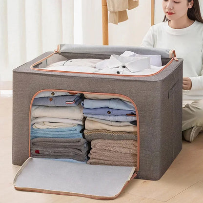 📦 50% OFF NOW! 🧺 Large Capacity Clothing Storage Box – Foldable & breathable fabric – Keeps clothes dust-free, perfect for closet or travel – sturdy handles, easy to carry 🏠