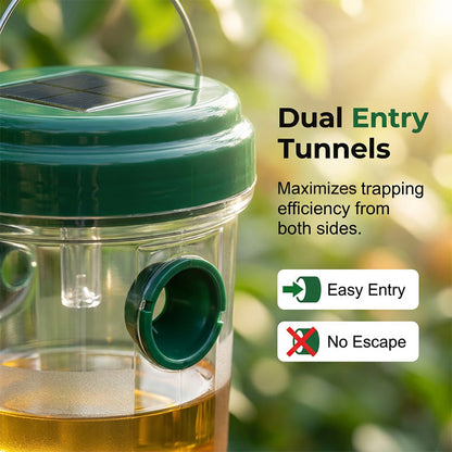 🐝 Solar Powered Hanging Wasp Trap – Safe, Chemical-Free Protection Day & Night