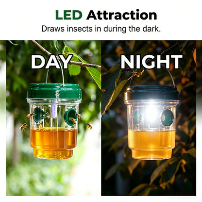 🐝 Solar Powered Hanging Wasp Trap – Safe, Chemical-Free Protection Day & Night