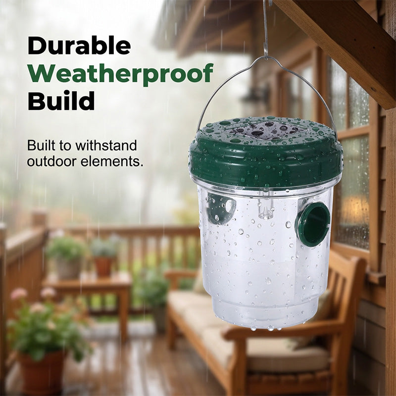 🐝 Solar Powered Hanging Wasp Trap – Safe, Chemical-Free Protection Day & Night