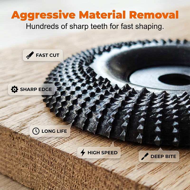 🔥3PCS Carbide Wood Carving Disc | Angle Grinder Wood Shaping & Polishing Wheel