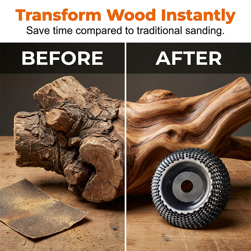 🔥3PCS Carbide Wood Carving Disc | Angle Grinder Wood Shaping & Polishing Wheel