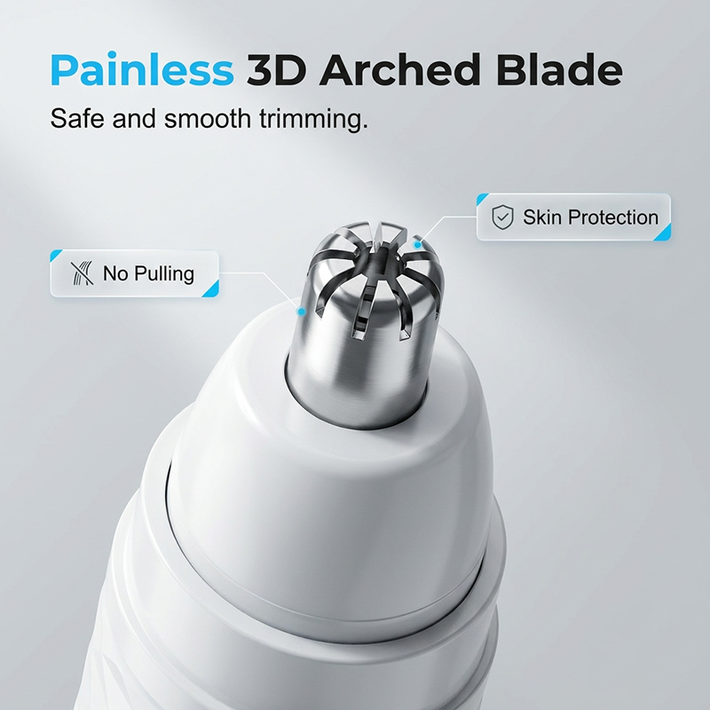 Rechargeable Nose Hair Trimmer with Diamond Sharp Blade, Waterproof Painless Electric Nose Ear Hair Clipper for Men