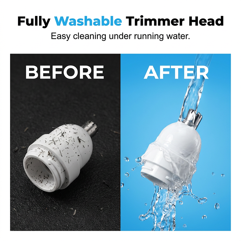 Rechargeable Nose Hair Trimmer with Diamond Sharp Blade, Waterproof Painless Electric Nose Ear Hair Clipper for Men