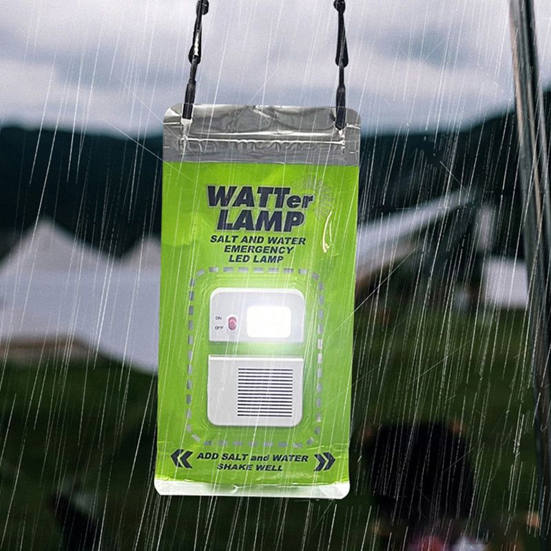 🔦Saltwater Powered LED Emergency Lamp – No Batteries, No Charging Required