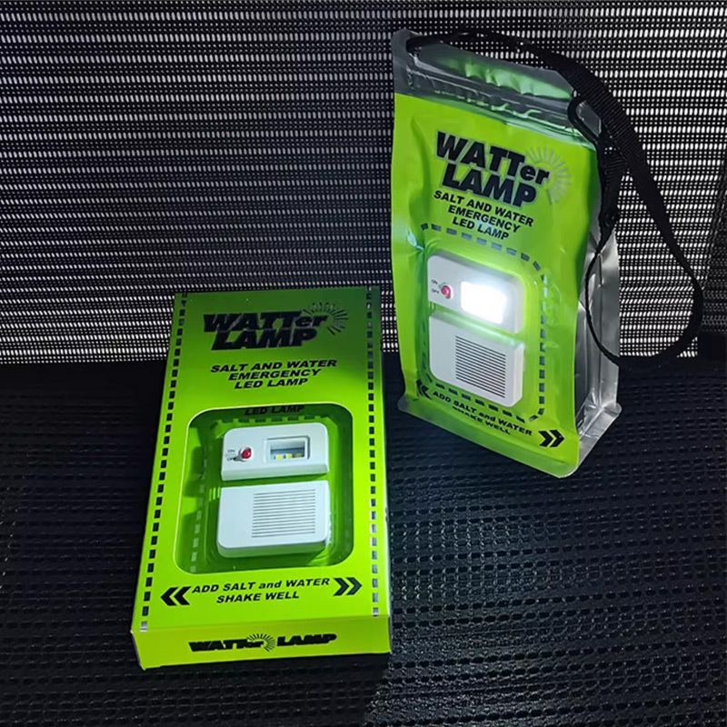 🔦Saltwater Powered LED Emergency Lamp – No Batteries, No Charging Required