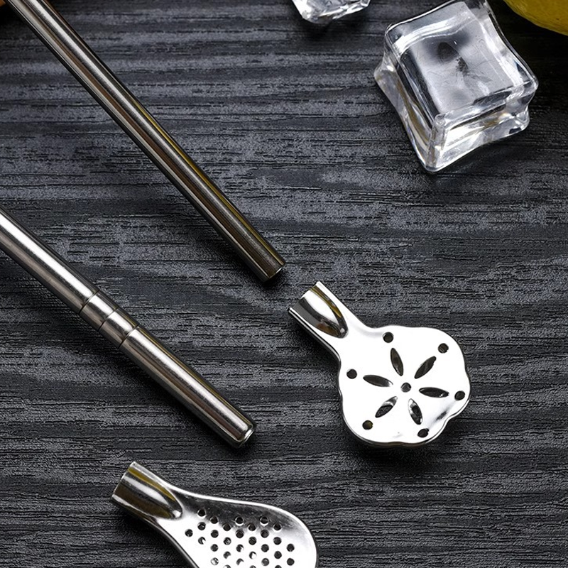 🥤 Buy 1 Get 1 Free ⏰ 304 Stainless Steel 2-in-1 Straw-Spoon – Easy to Clean & Reusable 🥄
