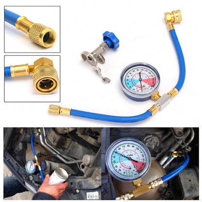 🔧 Save 50% now! ❄️ R134a A/C Refrigerant Charging Hose with Pressure Gauge — Leak-proof design, clear readings; compatible with cars, trucks, and home air conditioners.