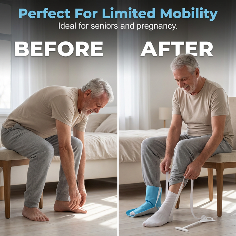 🔥🔥 Sock with a pull-loop that is easy to put on without having to bend down.