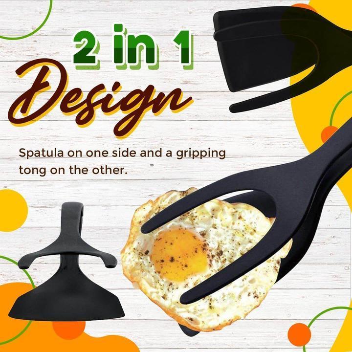 🍳 50% OFF NOW!🥩 2-in-1 Spatula Clip – Heat-Resistant Silicone & Non-Slip Handle