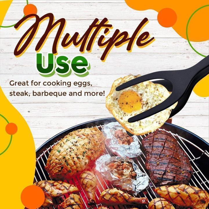 🍳 50% OFF NOW!🥩 2-in-1 Spatula Clip – Heat-Resistant Silicone & Non-Slip Handle