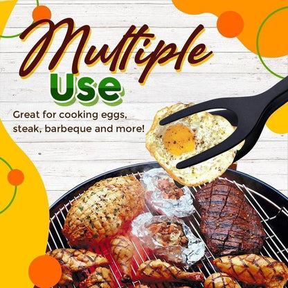 🍳 50% OFF NOW!🥩 2-in-1 Spatula Clip – Heat-Resistant Silicone & Non-Slip Handle