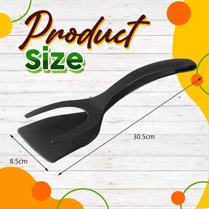 🍳 50% OFF NOW!🥩 2-in-1 Spatula Clip – Heat-Resistant Silicone & Non-Slip Handle