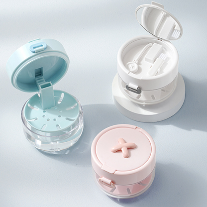 🦷3-in-1 Liftable Denture Cleaner Box | Retainer Invisible Aligner Portable Soaking Storage Case