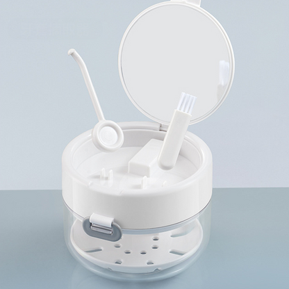 🦷3-in-1 Liftable Denture Cleaner Box | Retainer Invisible Aligner Portable Soaking Storage Case