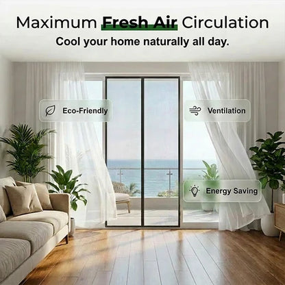 🪰 Easy Install Anti-Mosquito Door Curtain with Magnetic Closure Keeps Insects Out and Fresh Air In Effortlessly