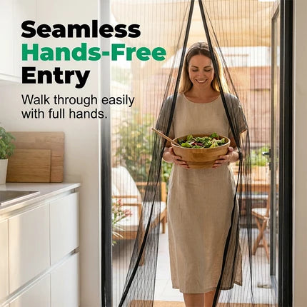 🪰 Easy Install Anti-Mosquito Door Curtain with Magnetic Closure Keeps Insects Out and Fresh Air In Effortlessly