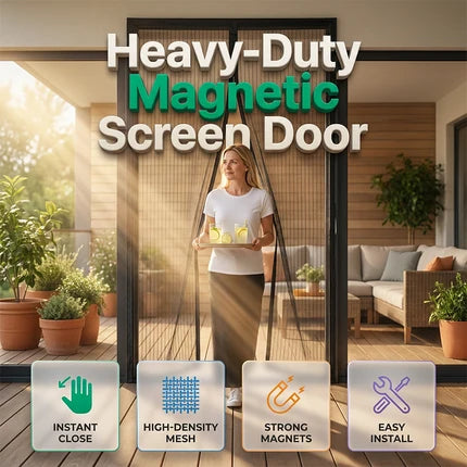 🪰 Easy Install Anti-Mosquito Door Curtain with Magnetic Closure Keeps Insects Out and Fresh Air In Effortlessly
