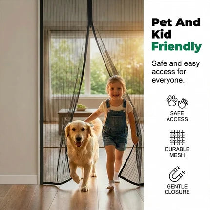 🪰 Easy Install Anti-Mosquito Door Curtain with Magnetic Closure Keeps Insects Out and Fresh Air In Effortlessly