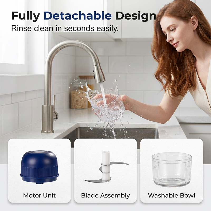 🧑‍🍳 Versatile Electric Mini Chopper for Quick Food Prep — Grind, Mince & Puree Ingredients in Seconds