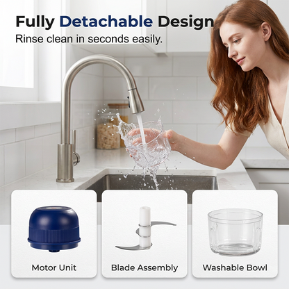 🧑‍🍳 Versatile Electric Mini Chopper for Quick Food Prep — Grind, Mince & Puree Ingredients in Seconds