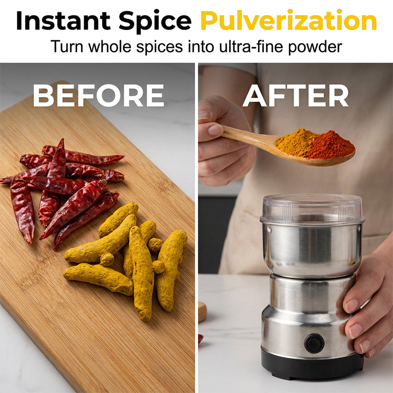 🔥Factory direct sales, monthly sales exceeding 100,000 units, limited-time 50% off🔥 Stainless steel multi-functional portable electric grinder