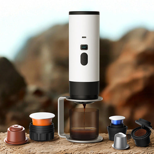 ✨ 2-in-1 Capsule & Ground Coffee Mini Machine For Road Trip & Outdoor Adventure