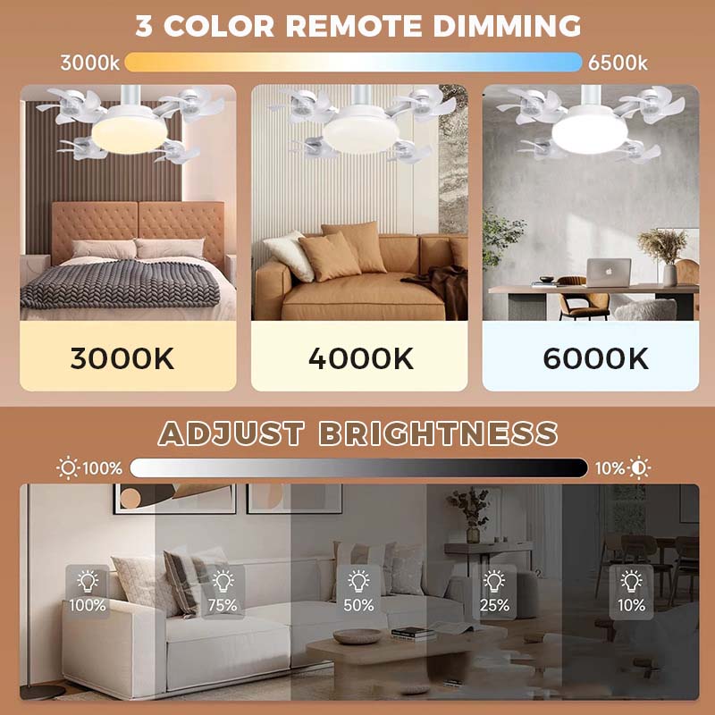 ❄️2-in-1 Ceiling Fan Light With Remote Quiet LED Fan Lamp Energy Saving Home Bedroom Cooling Lighting