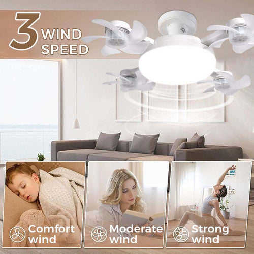 ❄️2-in-1 Ceiling Fan Light With Remote Quiet LED Fan Lamp Energy Saving Home Bedroom Cooling Lighting
