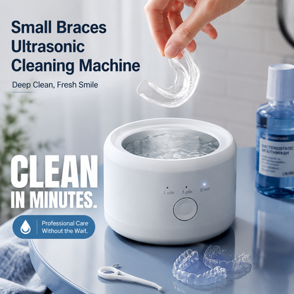🦷 5-Min Ultrasonic UVC Denture Cleaner | Elderly One-Click Auto Sterilizer