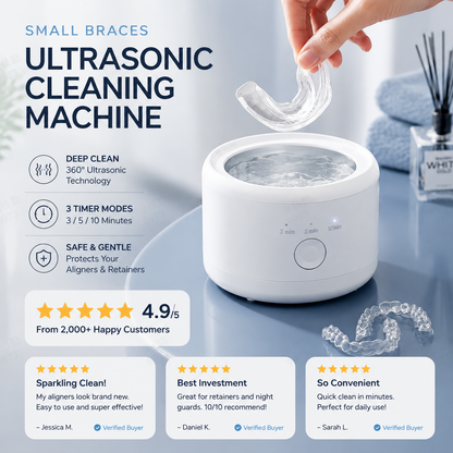 🦷 5-Min Ultrasonic UVC Denture Cleaner | Elderly One-Click Auto Sterilizer