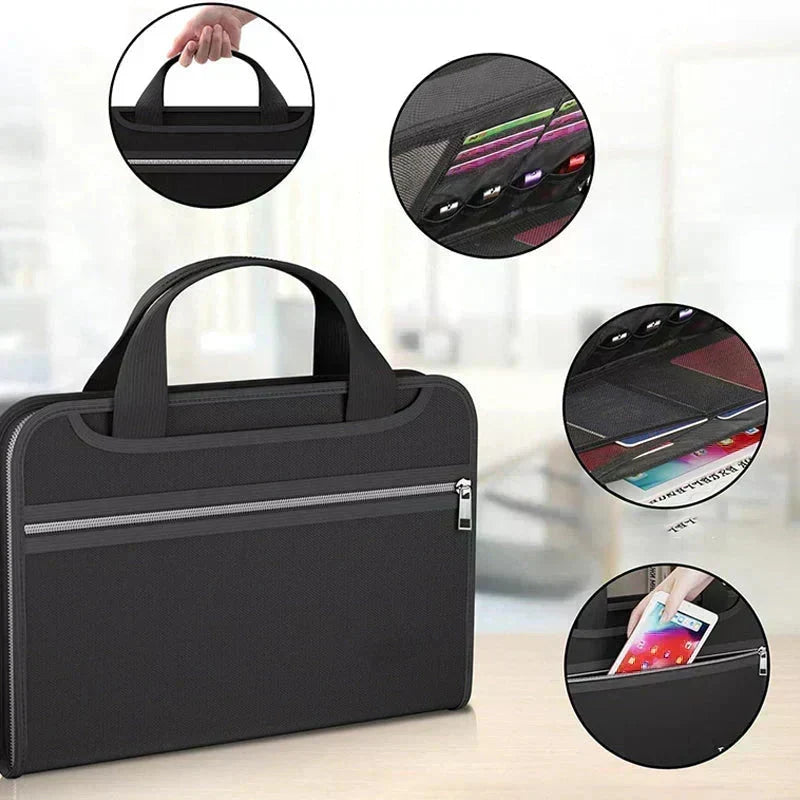 🔥 Fire-resistant accordion document folder with handle – fireproof, 12+ compartments & compact design 🧾