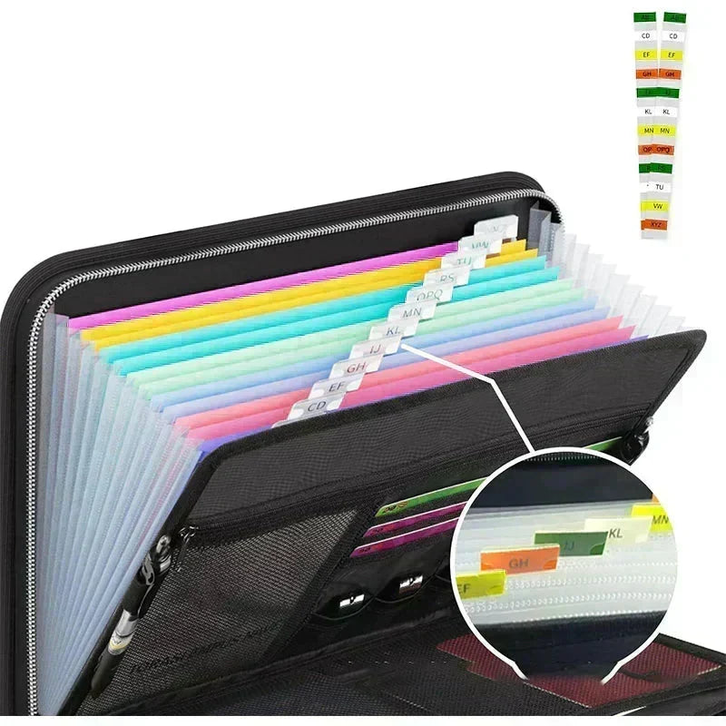 🔥 Fire-resistant accordion document folder with handle – fireproof, 12+ compartments & compact design 🧾