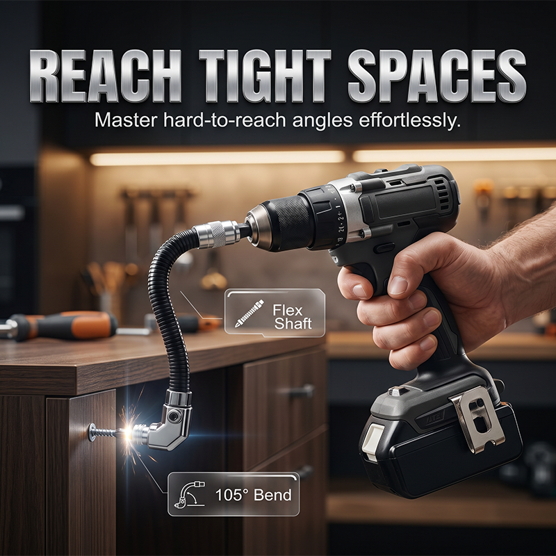 🛠️ Portable Adjustable Right Angle Screwdriver Bit Bend Extension Rod