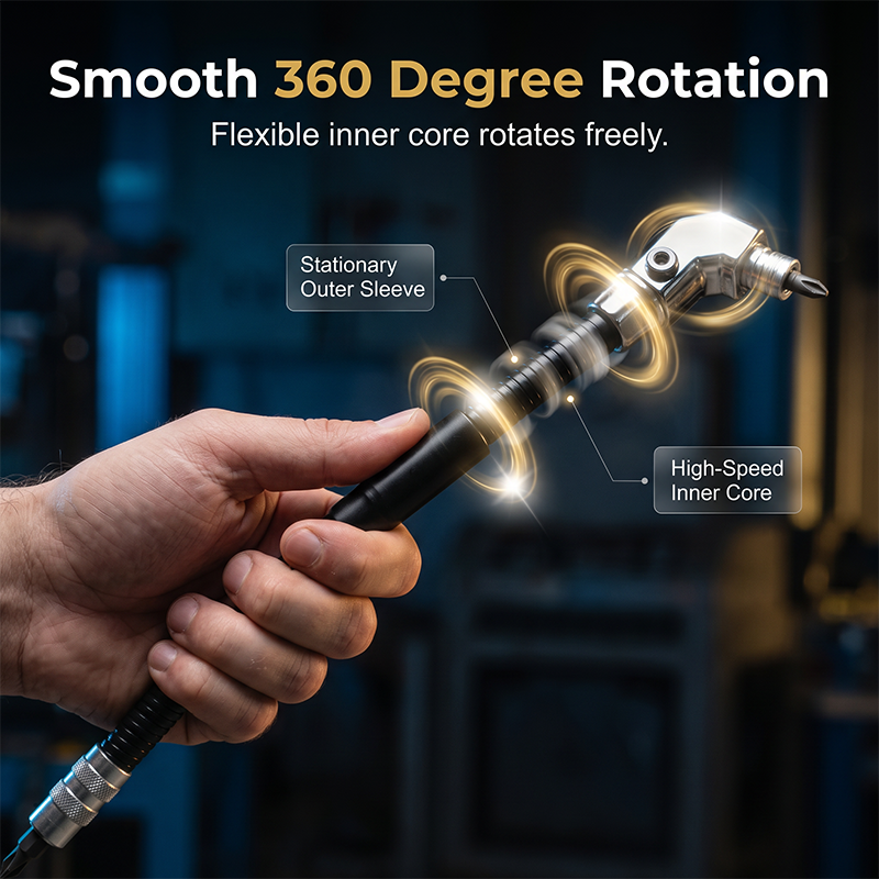 🛠️ Portable Adjustable Right Angle Screwdriver Bit Bend Extension Rod