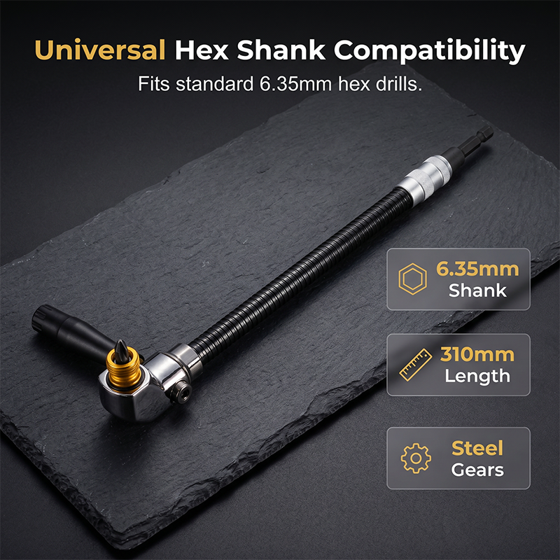 🛠️ Portable Adjustable Right Angle Screwdriver Bit Bend Extension Rod