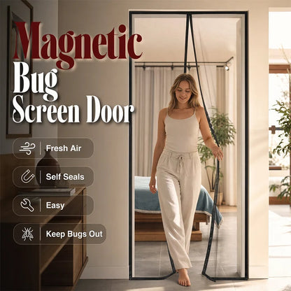 🦟 Easy Install Anti-Mosquito Door Curtain with Magnetic Closure Keeps Insects Out and Fresh Air In Effortlessly