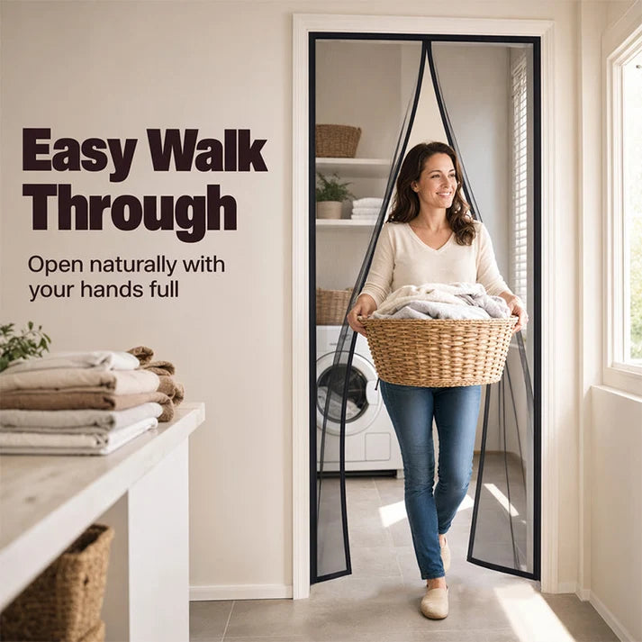🦟 Easy Install Anti-Mosquito Door Curtain with Magnetic Closure Keeps Insects Out and Fresh Air In Effortlessly