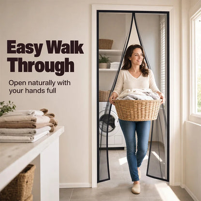 🦟 Easy Install Anti-Mosquito Door Curtain with Magnetic Closure Keeps Insects Out and Fresh Air In Effortlessly