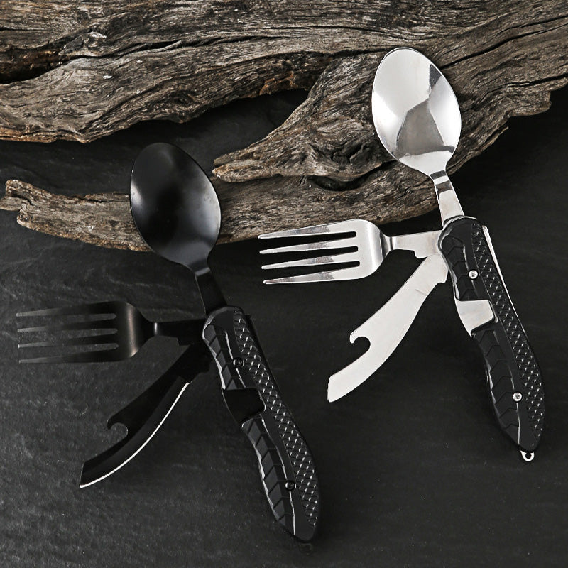 🏕️Must-have for outdoor trips 🍴🥄3-In-1 Outdoor Folding Multifunctional Tableware
