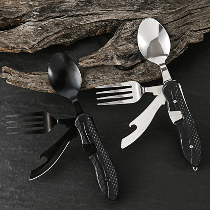 🏕️Must-have for outdoor trips 🍴🥄3-In-1 Outdoor Folding Multifunctional Tableware