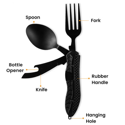 🏕️Must-have for outdoor trips 🍴🥄3-In-1 Outdoor Folding Multifunctional Tableware
