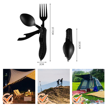 🏕️Must-have for outdoor trips 🍴🥄3-In-1 Outdoor Folding Multifunctional Tableware