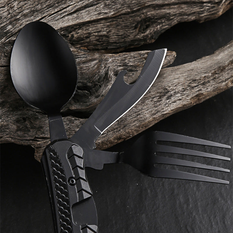 🏕️Must-have for outdoor trips 🍴🥄3-In-1 Outdoor Folding Multifunctional Tableware