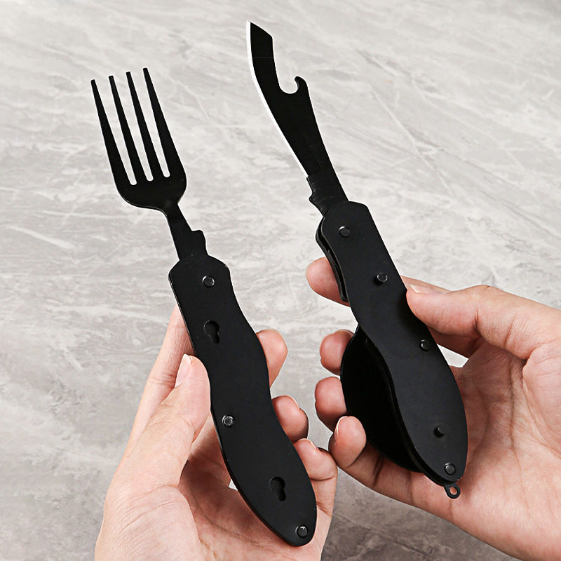 🏕️Must-have for outdoor trips 🍴🥄3-In-1 Outdoor Folding Multifunctional Tableware